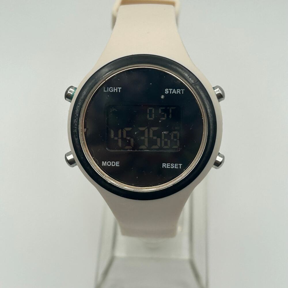 Ladies Digital Watch Pink Silicon Band, Working New Battery